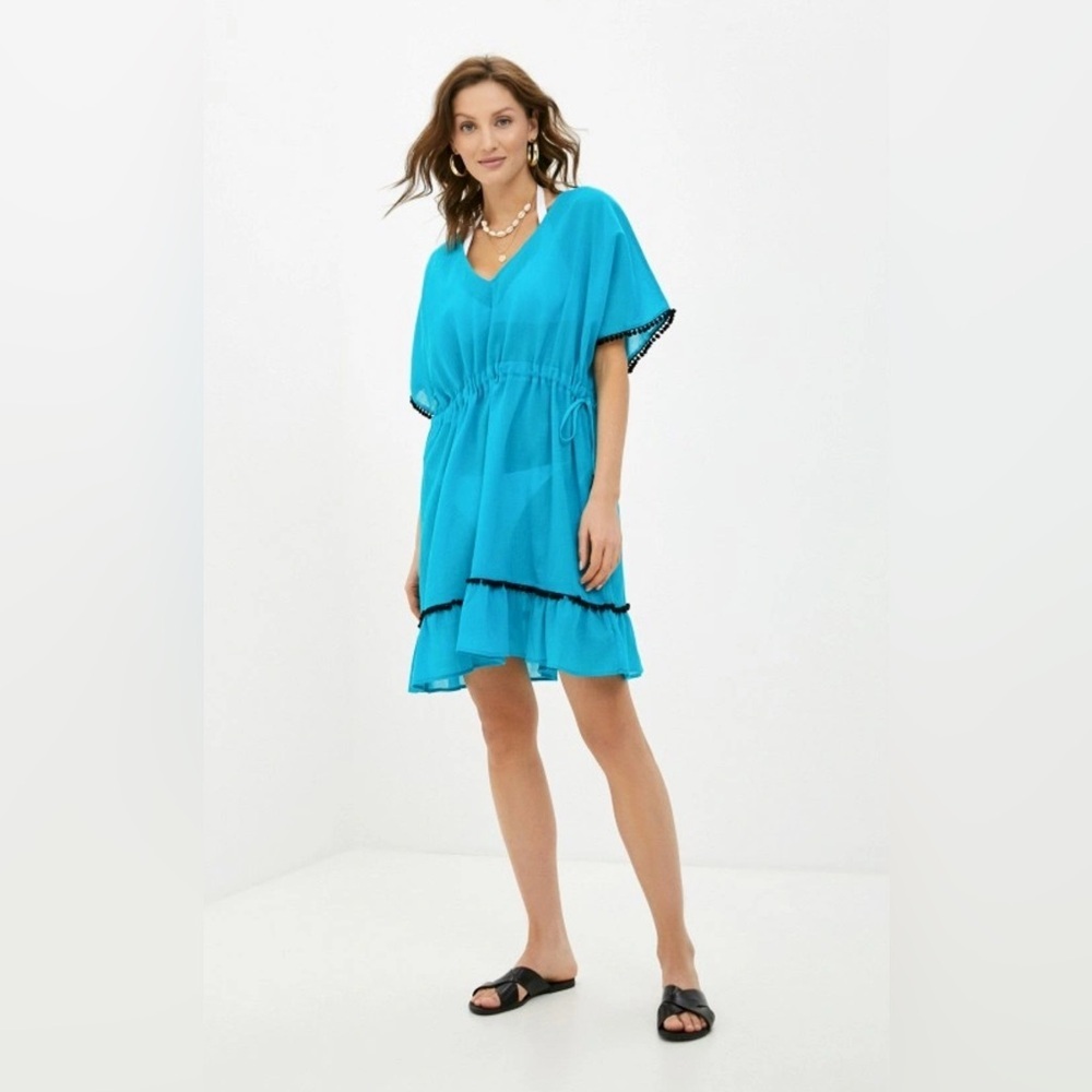 Calzedonia Blue and Black Swimsuit Coverup